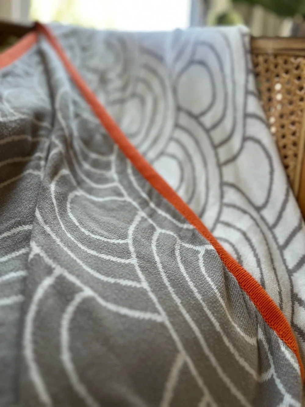 Jonathan Adler scales cotton knit modern throw gray